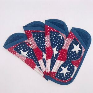 Handmade Sunglasses Eyeglasses Case Soft Fabric Stripes Stars Padded 8" x 3.5"